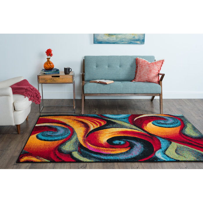 Latitude Run® Weisman Abstract Red/Blue Area Rug & Reviews Wayfair